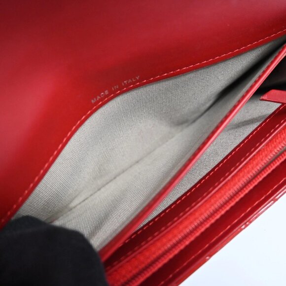 AUTHENTIC CHANEL Wallet Coco Mark Purse Patent Leather Red bsj358-121125 - Picture 11 of 16